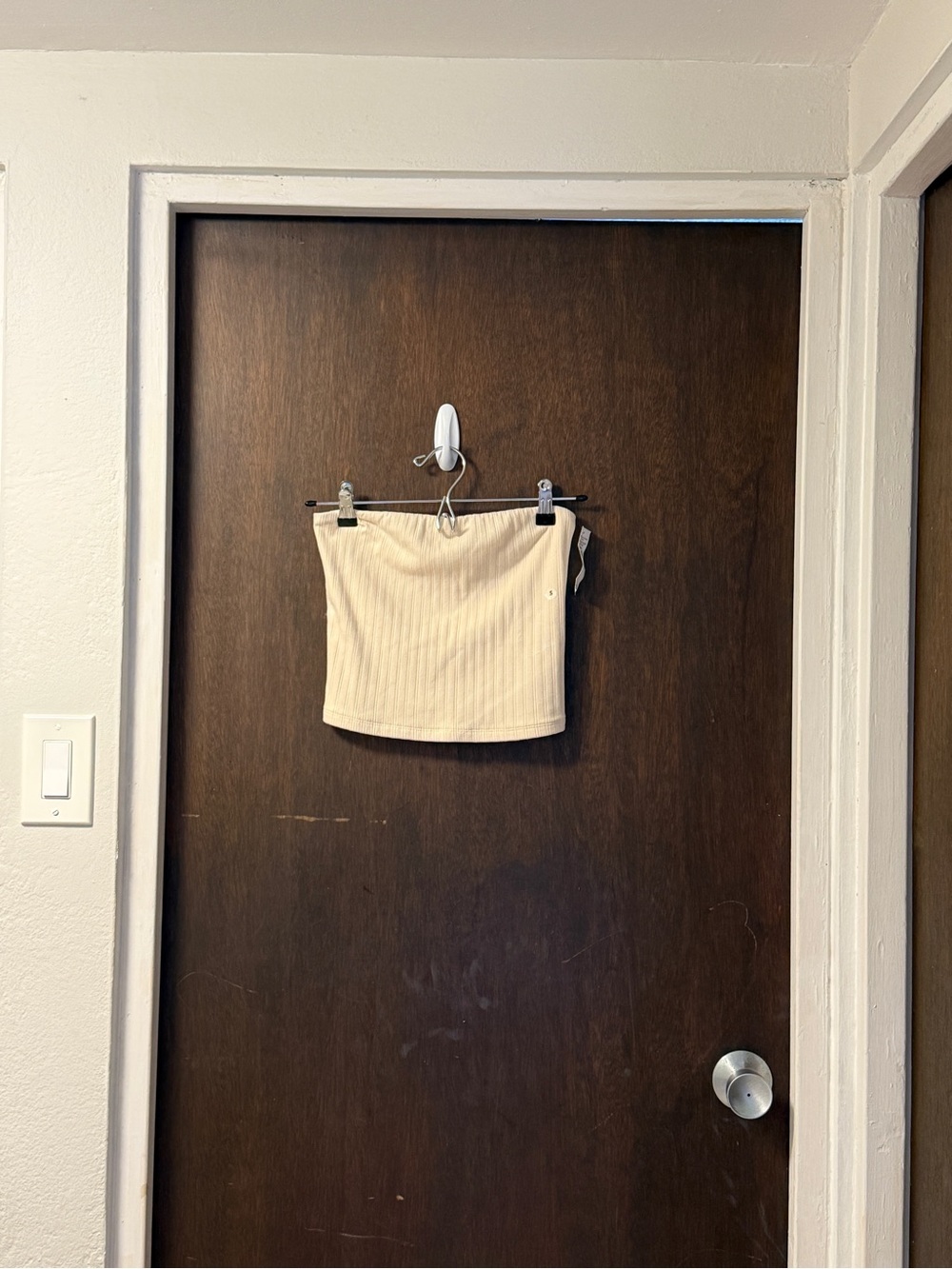 NWT American Eagle Ribbed Tube Top Cream Strapless Size Small